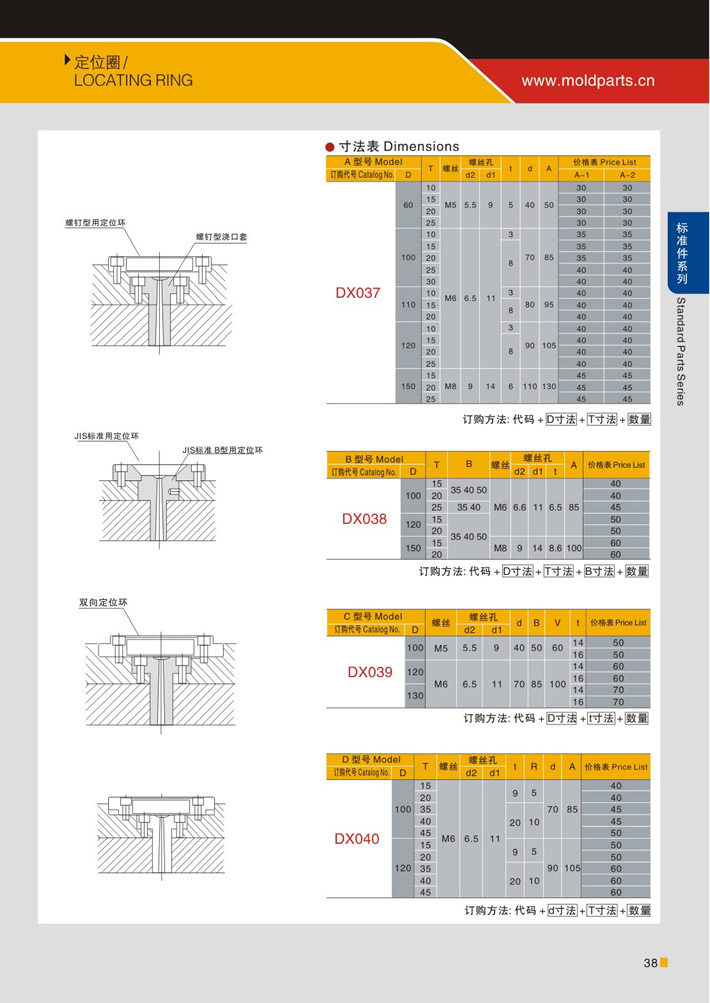 东莞大翔模具配件有限公司专业生产A型定位圈，A型定位圈的材质、热处理、硬度、标准、型号等详情说明和介绍，您可以通过本页面下单留言或者发送询/报价