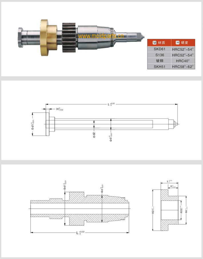 东莞大翔模具配件有限公司专业生产化妆品模具配件，化妆品模具配件的材质、热处理、硬度、标准、型号等详情说明和介绍，您可以通过本页面下单留言或者发送询/报价